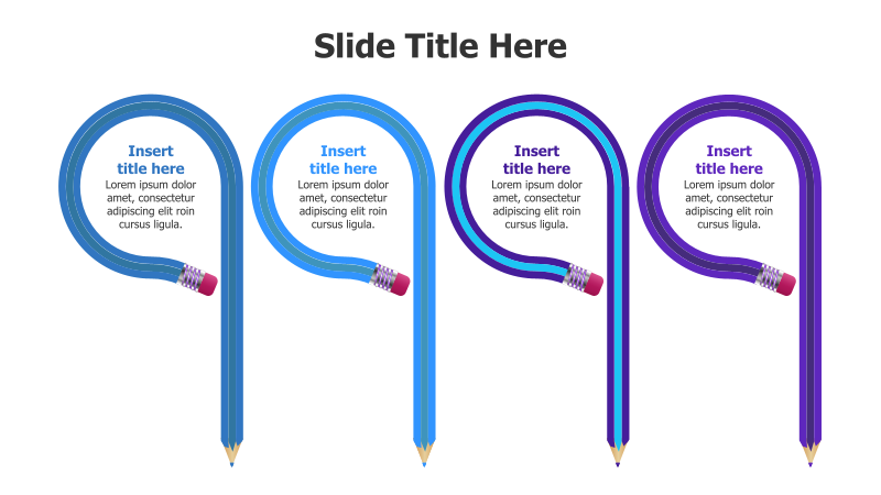 4-Step Curved Pencil Infographic