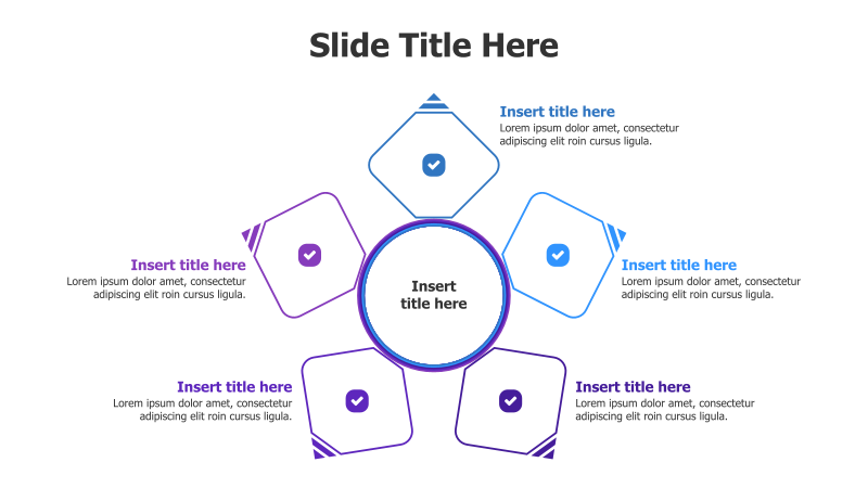 5-Point Circular Flower Infographic