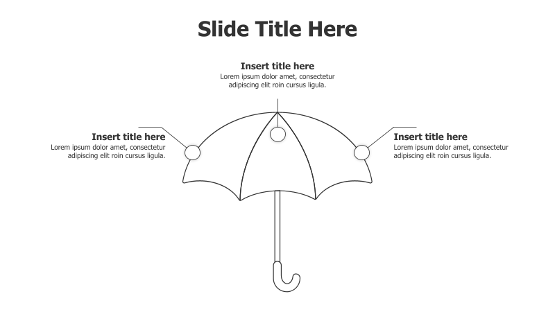 3 Points Outline Umbrella Infographic