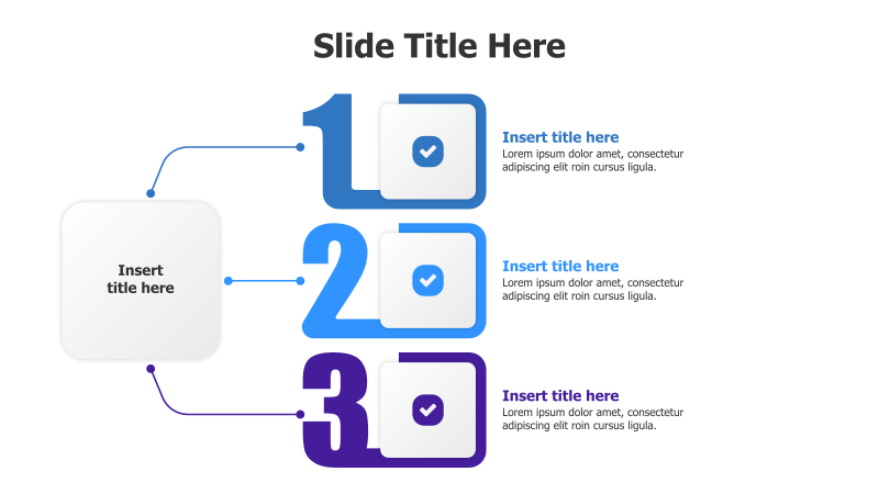 3-Step Numbered Process with Branching