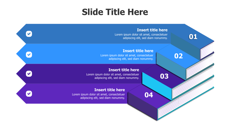 4-Step Growing Books Ladder Infographic