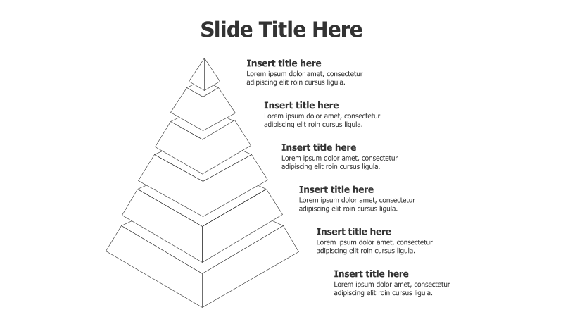 6-Level 3D Pyramid Diagram