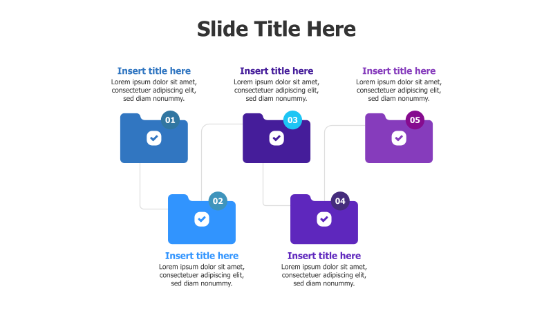 5-Point Connected Folder Infographic