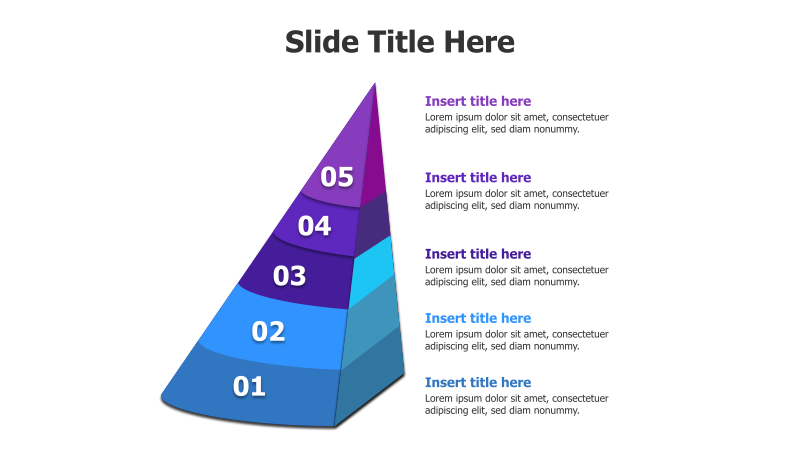 5-Level Colored Pyramid Infographic