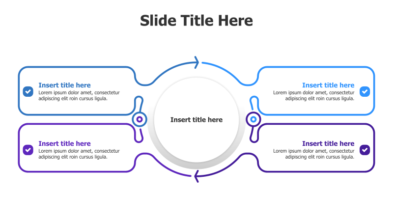 4-Point Rounded Arrows Process Infographic