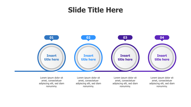 4-Step Timeline with Circular Markers