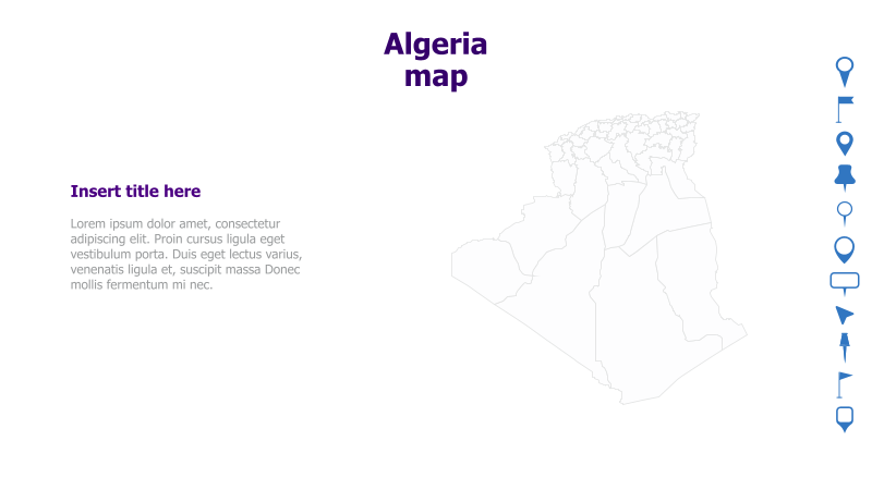 Algeria Map with Text Placeholder