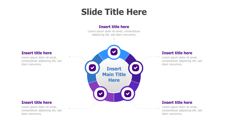 5-Point Circular Diagram with Checkmarks