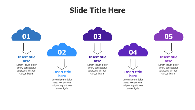 5-Step Cloud Infographic with Arrows