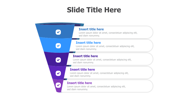 5-Level 3D Funnel Diagram