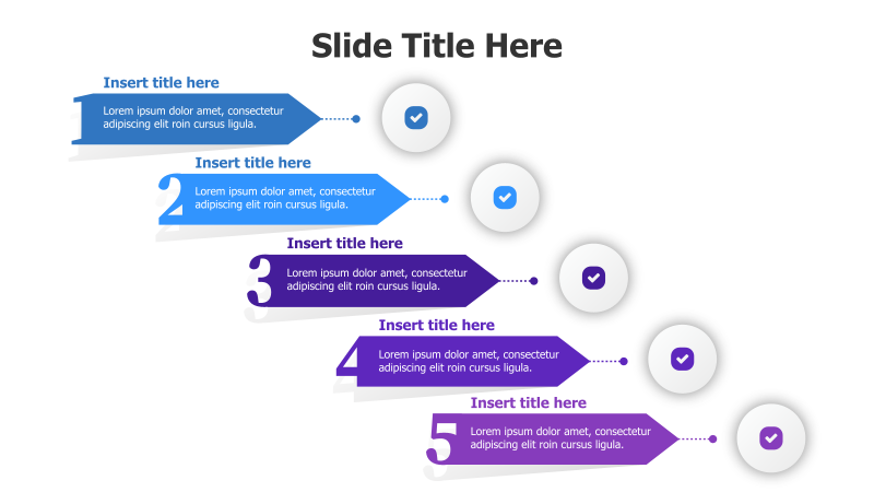 5-Step Numbered Process with Checkmarks