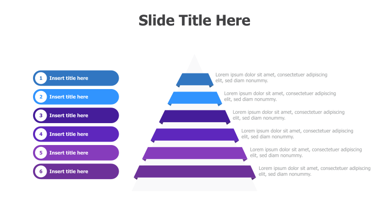 6-Level 3D Pyramid Diagram