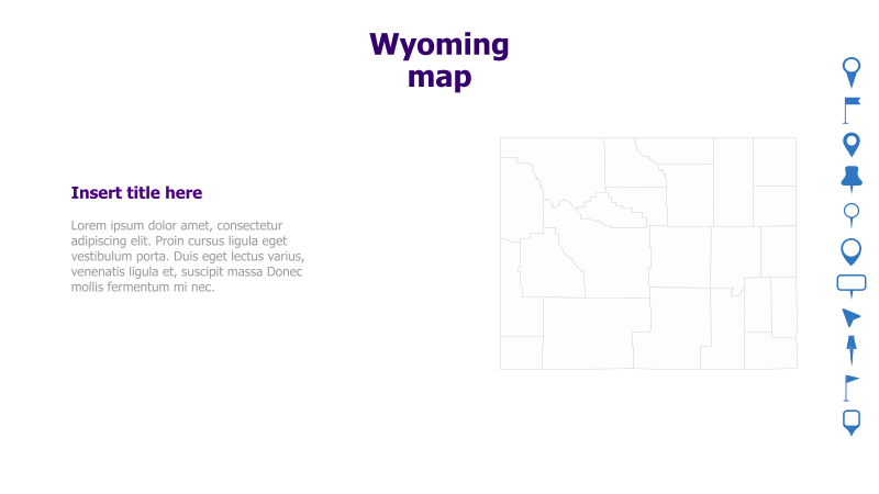 Wyoming Map with Text Placeholder
