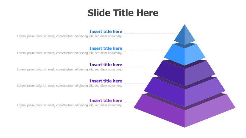 5-Level 3D Pyramid Diagram