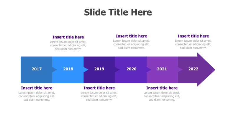 6-Point Timeline with 3D Arrow
