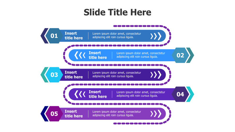 5-Step Timeline with Arrows
