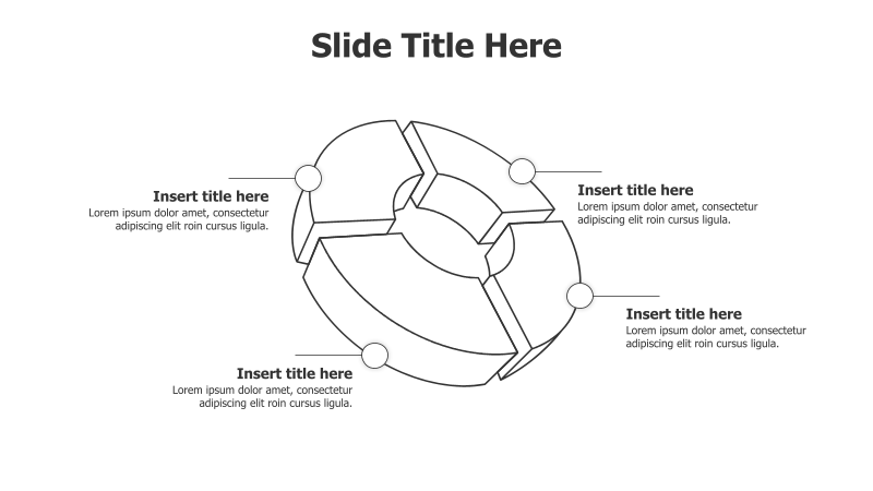 4-Point 3D Doughnut Chart Infographic