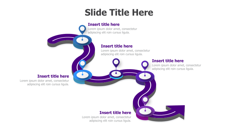 5-Point Curved Roadmap Infographic