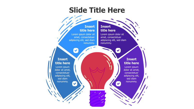 4-Point Idea Bulb Infographic