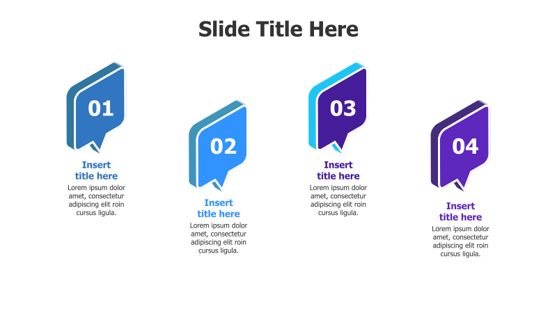 4-Step 3D Speech Bubble Infographic