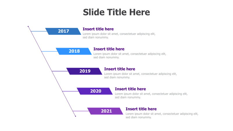 5-Point Timeline with Gradient Bars