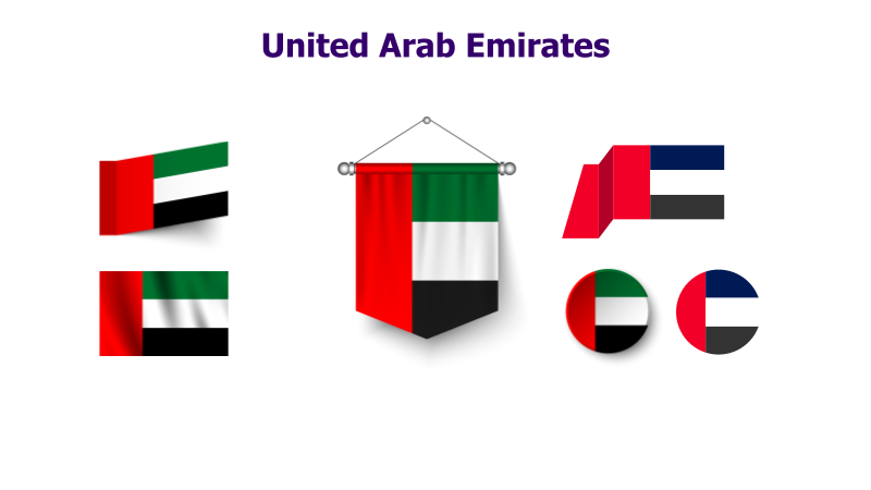 UAE Flags Arrangement