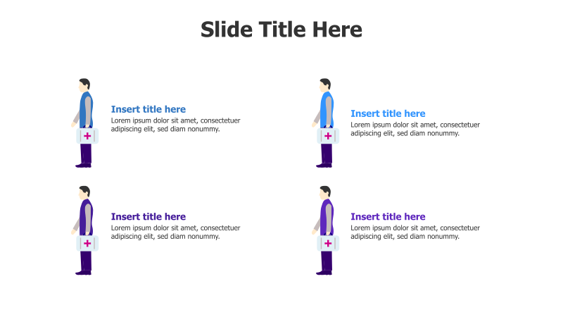 4 Standing Doctors with First Aid Bags