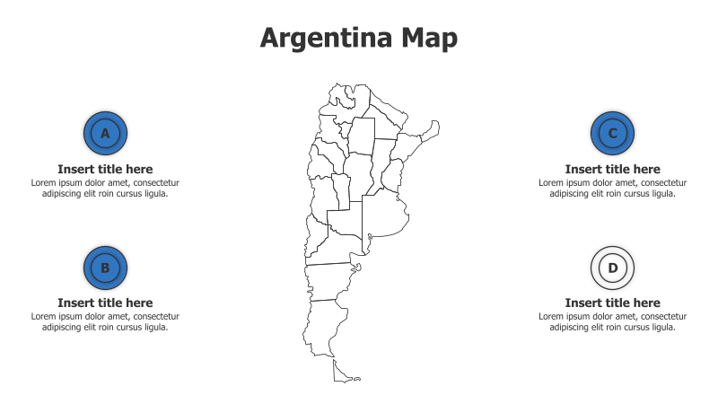 4 Points Outline Argentina Map Infographic