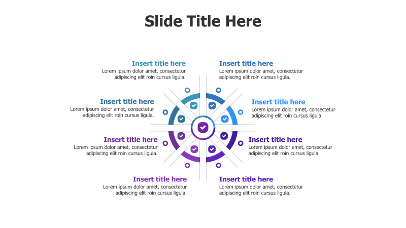 8 Points Divided Colored Circle Infographic