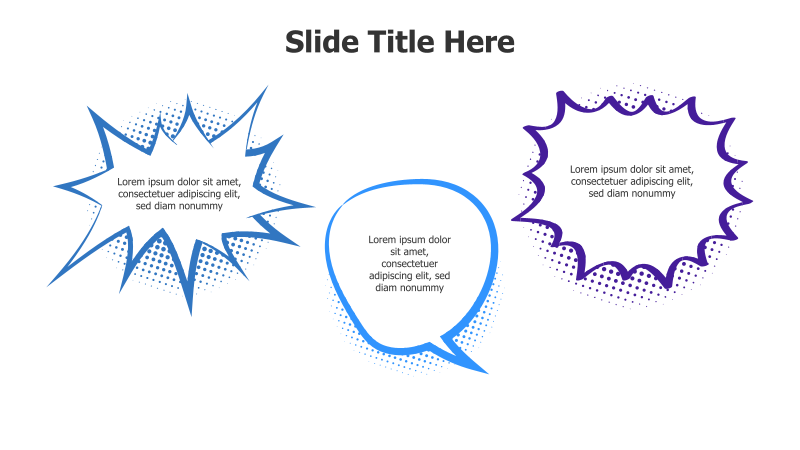 3 Cartoonish Speech Bubbles Infographic