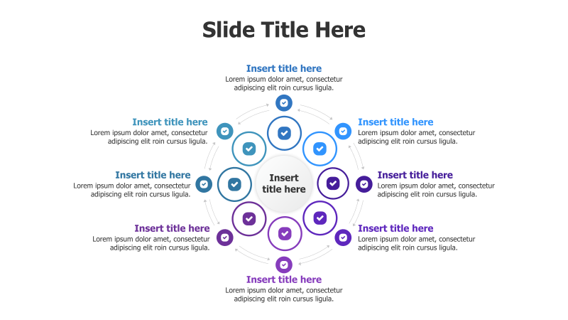 8-Point Circular Process with Checkmarks