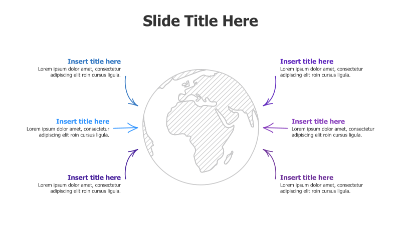 6-Point Earth Infographic with Arrows