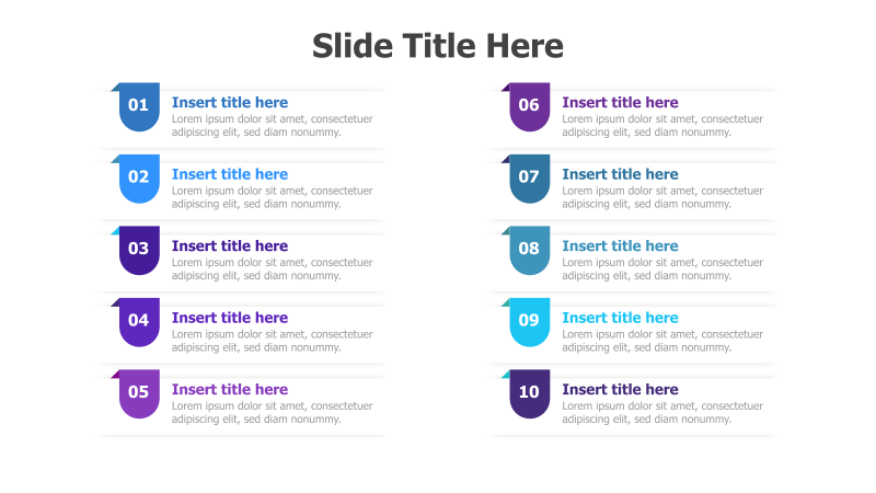 10-Point Numbered List with Circular Highlights