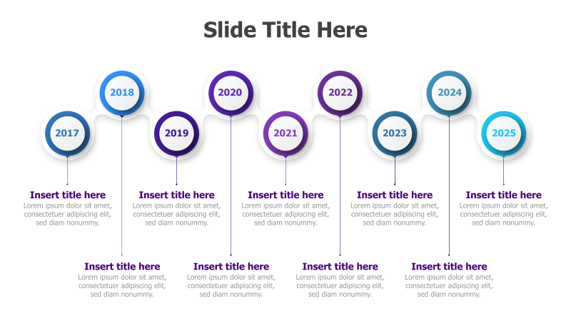9-Point Timeline with Circular Markers