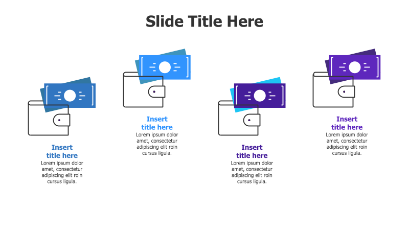 4 Wallets with Money Infographic