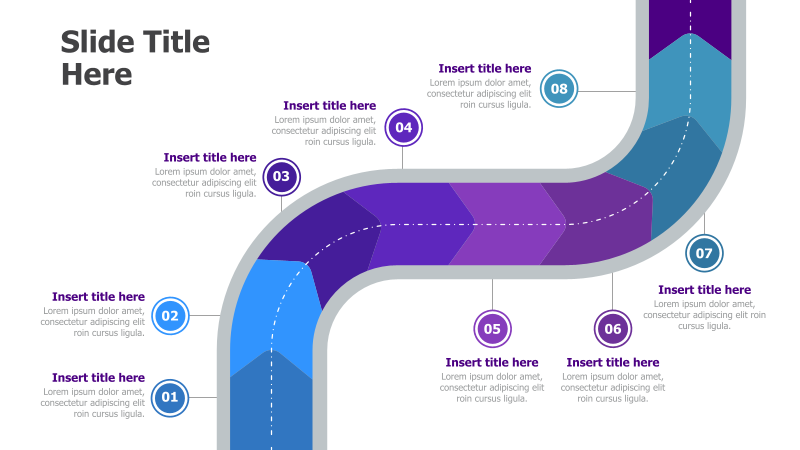 8-Step Curved Roadmap Infographic