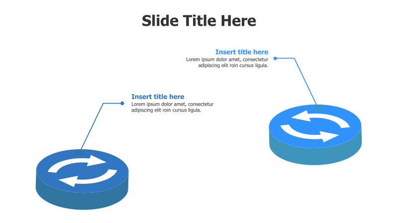 2-Point 3D Rounding Arrows Infographic