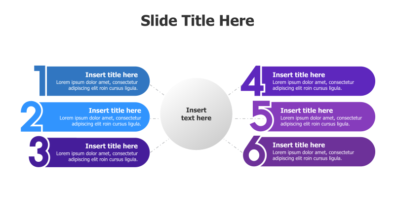 6-Point Branching Infographic with Central Focus