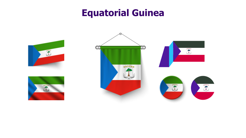 Equatorial Guinea Flags Arrangement