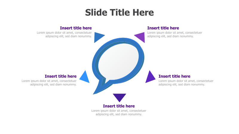 5-Step Circular Process with Speech Bubbles