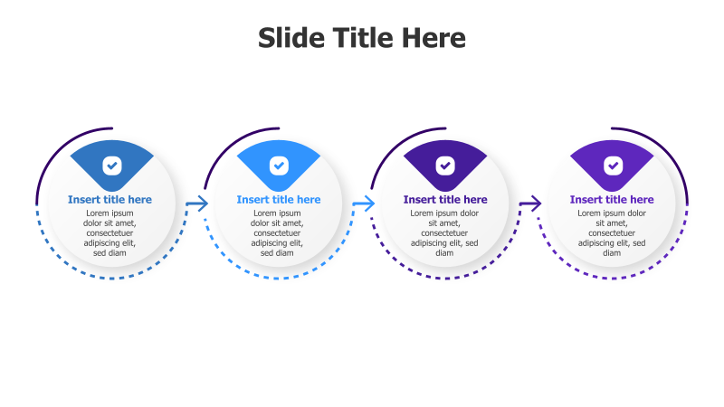 4-Step Rounded Timeline with Icons