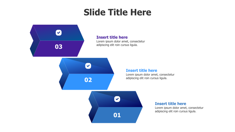 3-Step 3D Arrow Infographic
