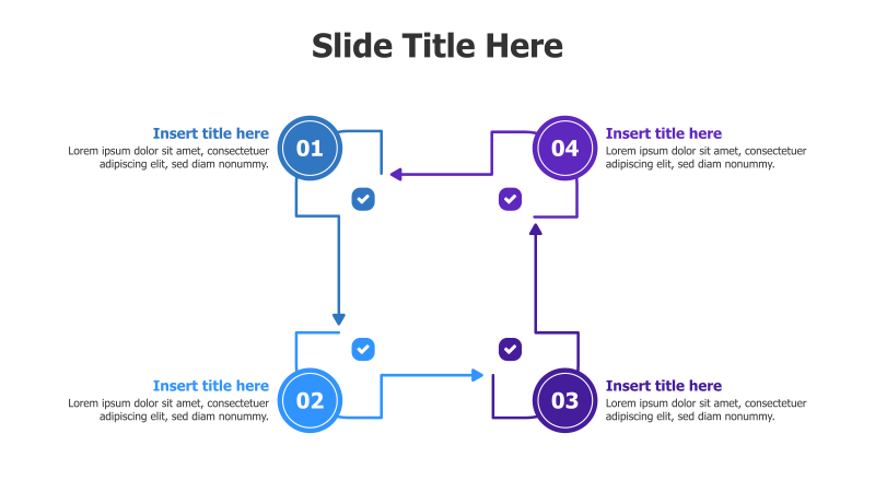 4-Step Circular Process with Arrows