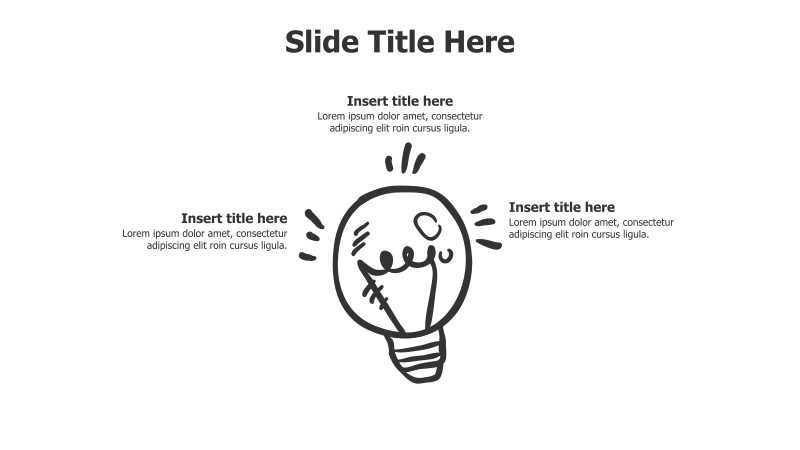 3 Points Sketchy Outlined Bulb Infographic