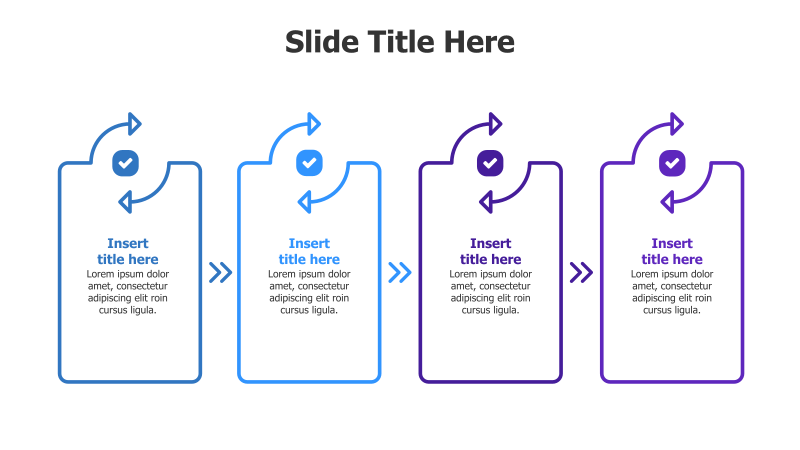 4-Step Process with Colored Outlines