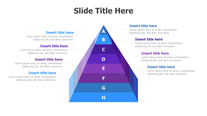 8-Level 3D Pyramid Diagram