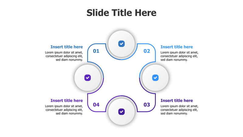 4 Points Square with Circles Matrix Infographic