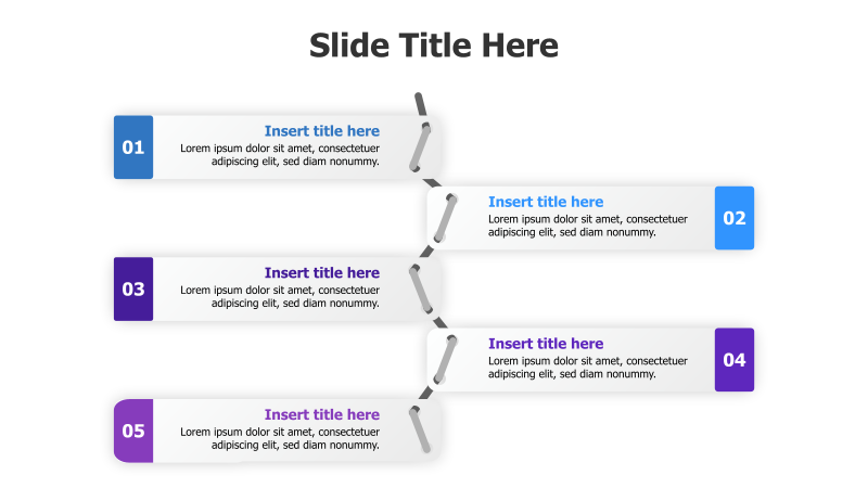 5-Point Connected Block Infographic