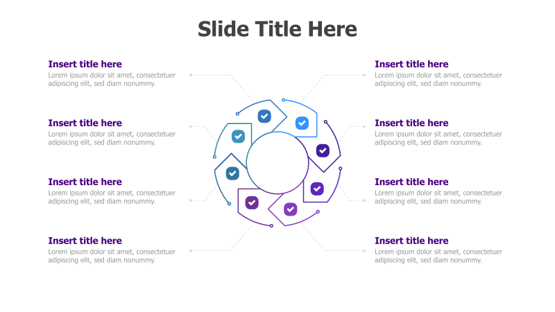 8-Point Circular Process with Checkmarks
