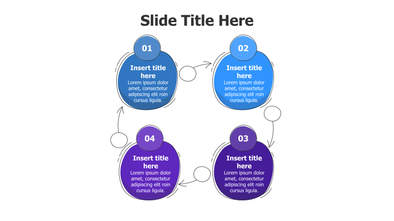 4-Step Circular Process with Arrows